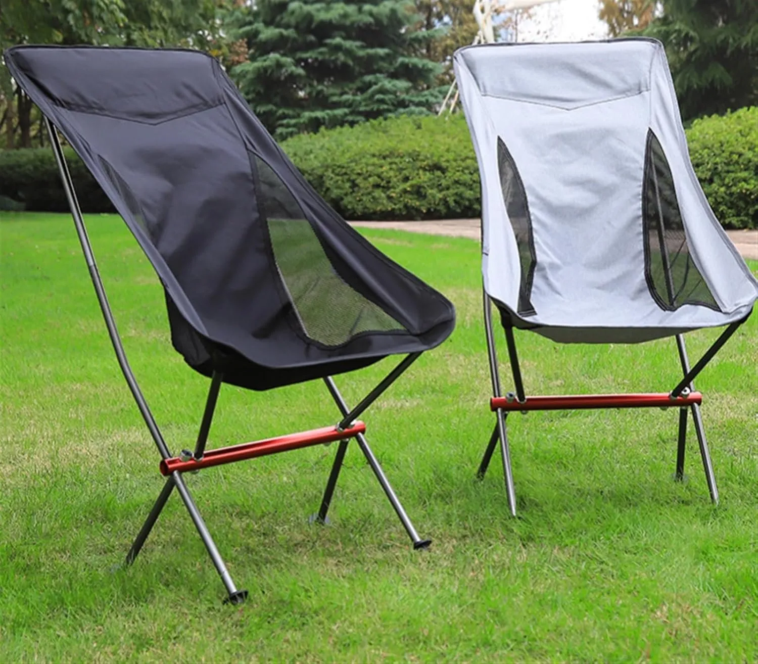 Folding Lawn Chair Ultralight Foldable Camping Chair,Picnic Backrest Seat Folding Aluminum Alloy Stool Folding Chair(B), 91x48x99 cm
