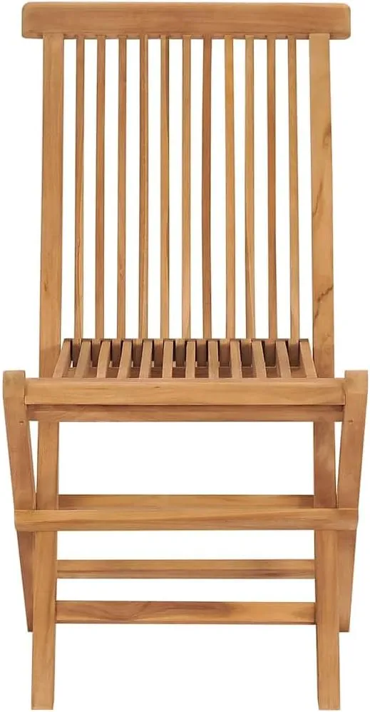 Folding Patio Chairs Set of 3 Teak Wood Outdoor Furniture Foldable Lounge Chairs for Garden, Pool, Beach, Camping