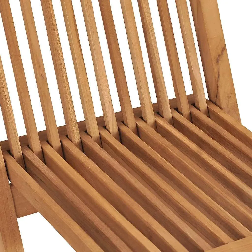 Folding Patio Chairs Set of 3 Teak Wood Outdoor Furniture Foldable Lounge Chairs for Garden, Pool, Beach, Camping