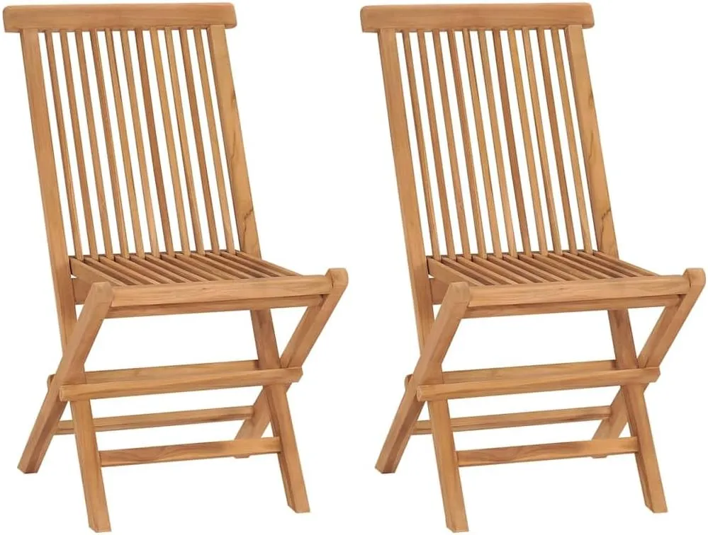 Folding Patio Chairs Set of 3 Teak Wood Outdoor Furniture Foldable Lounge Chairs for Garden, Pool, Beach, Camping