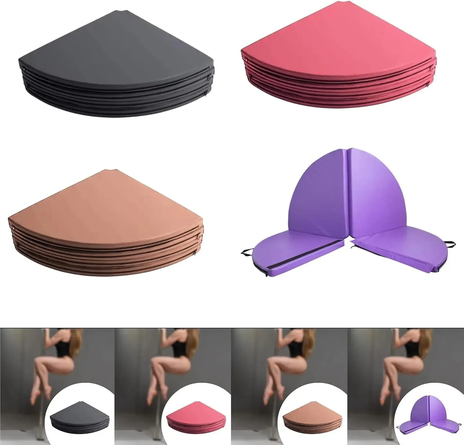 Folding Pole Dance Mat Adults Foldable Yoga Mat for Workout Outdoor Home Gym
