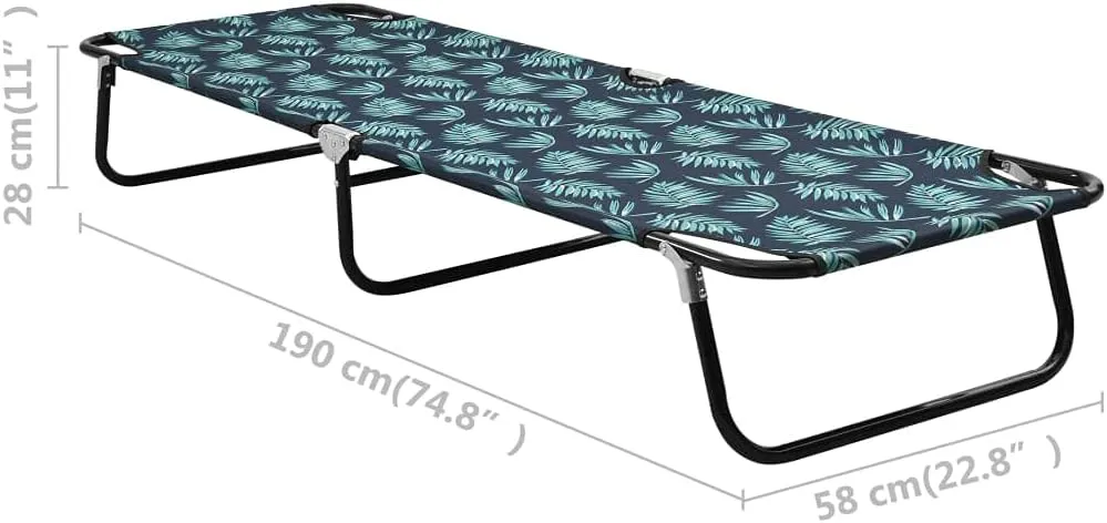 Folding Sun Lounger Steel Leaf Patterntanning Chair Outdoor Lounge Chairs Recliner Chair Camping chairsSuitable for Gardens, courtyards
