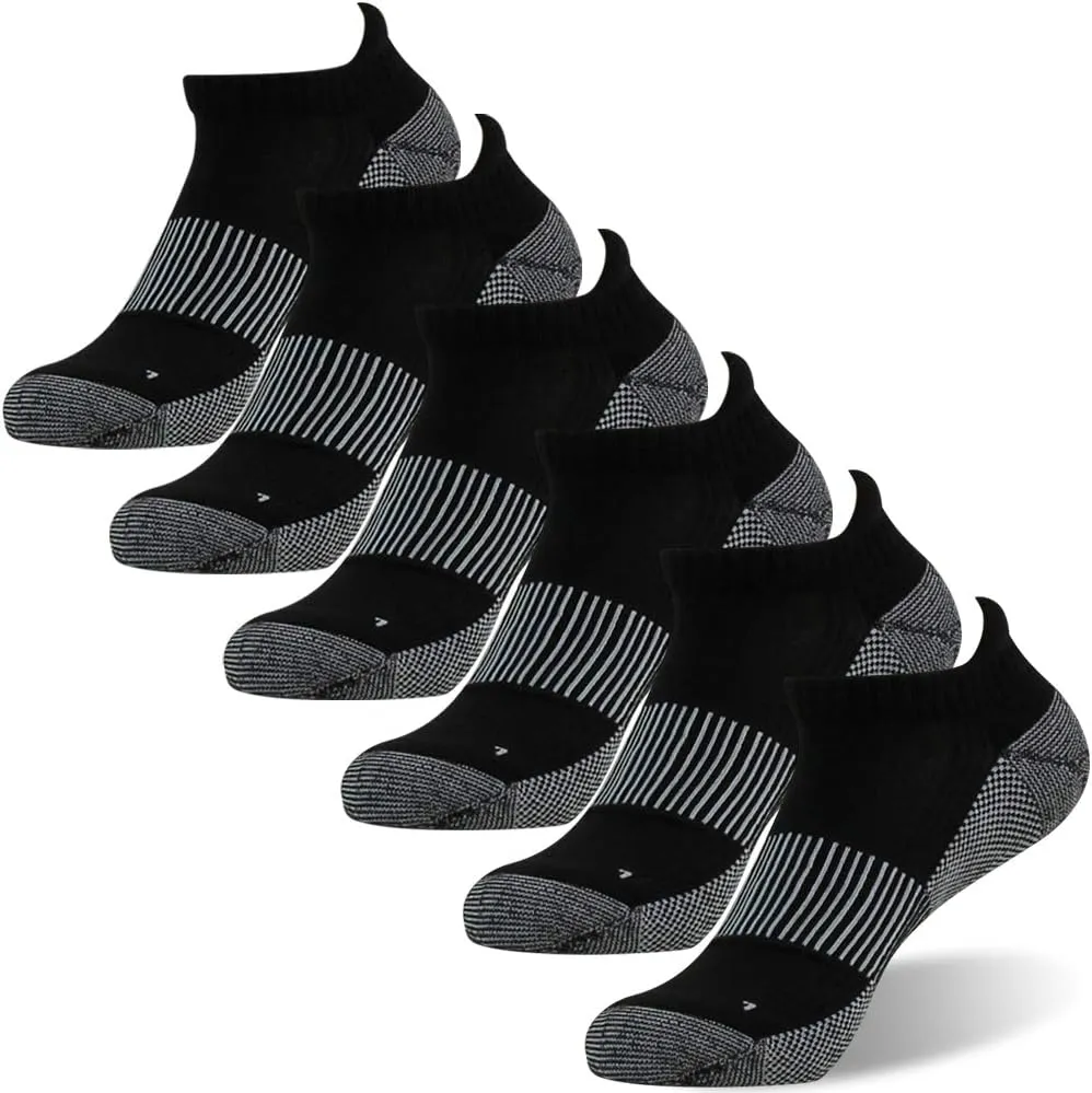 FOOTPLUS Copper Compression Socks,Unisex Cushioned Sole Arch Support Athletic Ankle/Crew Running Hiking Socks