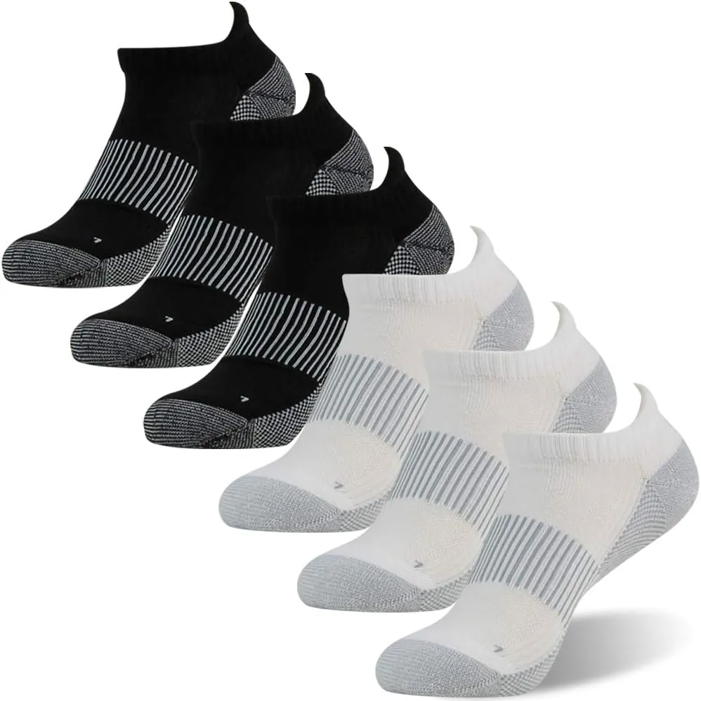 FOOTPLUS Copper Compression Socks,Unisex Cushioned Sole Arch Support Athletic Ankle/Crew Running Hiking Socks
