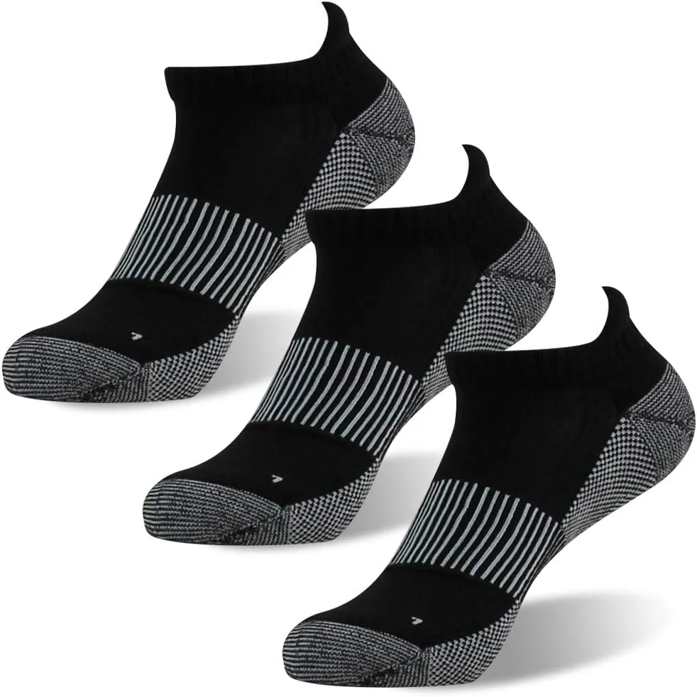 FOOTPLUS Copper Compression Socks,Unisex Cushioned Sole Arch Support Athletic Ankle/Crew Running Hiking Socks
