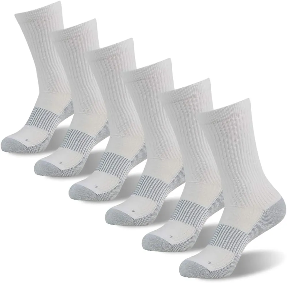 FOOTPLUS Hiking Copper Compression Socks,Unisex Cushioned Sole Arch Support Athletic Crew Running Socks