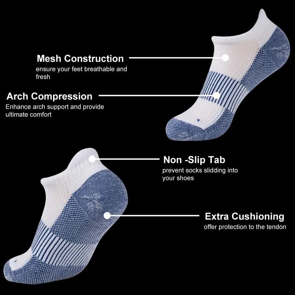 FOOTPLUS Unisex Copper Compression Socks Circulation Arch Support Plantar Fasciitis Ankle Golf/Running/Hiking Socks