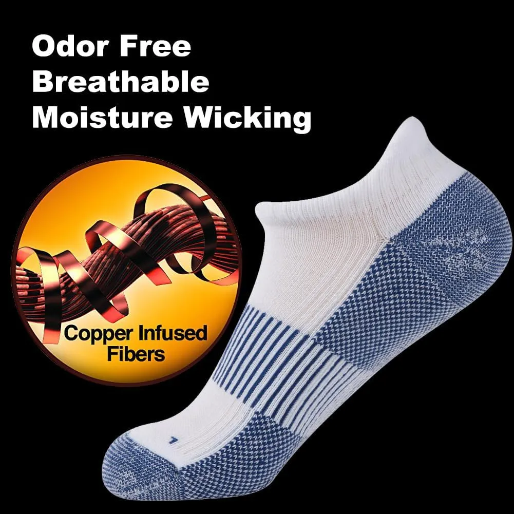 FOOTPLUS Unisex Copper Compression Socks Circulation Arch Support Plantar Fasciitis Ankle Golf/Running/Hiking Socks
