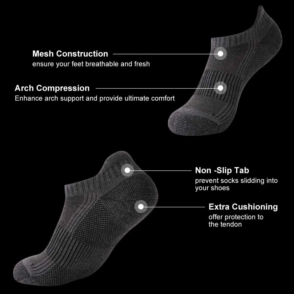 FOOTPLUS Unisex Copper Compression Socks Circulation Arch Support Plantar Fasciitis Ankle Golf/Running/Hiking Socks