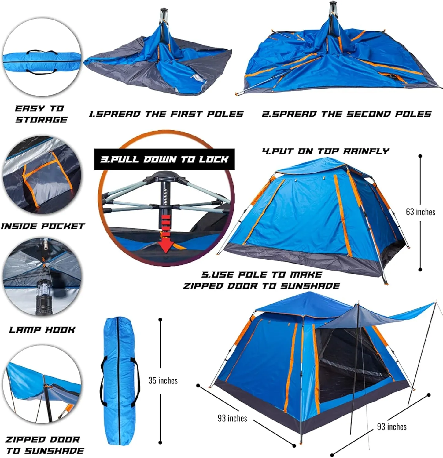 for Tent for Weight Sun Camping 4 Worldwide tracking Family Beach with Portable Large Light Camping Traveling for Tent Pop Person Shade Tent Tent Backpacking Hiking Ready-made selection up