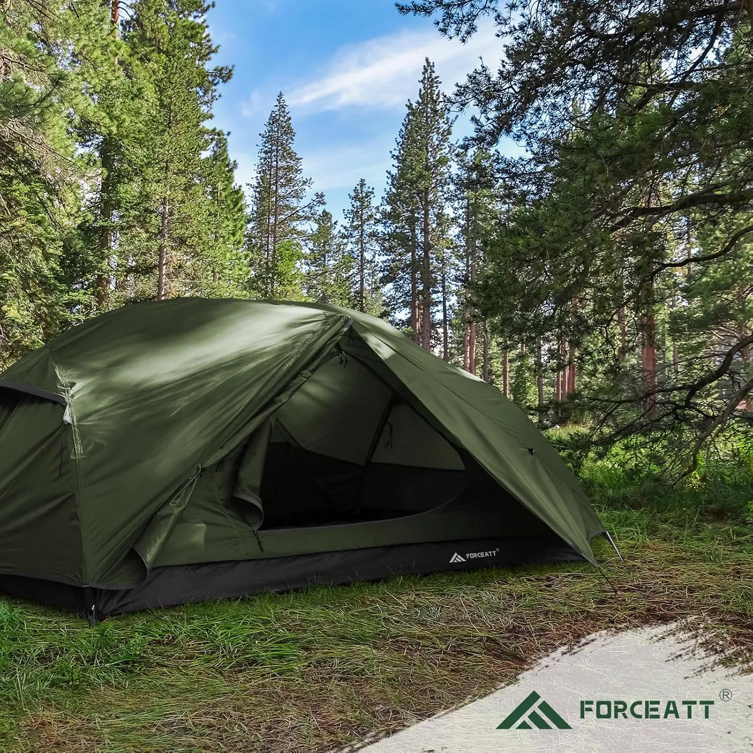 Forceatt Tent for 2 and 3 Person is Waterproof and Windproof, Camping Tent for 3 to 4 Seasons,Lightweight Aluminum Pole Backpacking Tent Can be Set Up Quickly,Great for Hiking