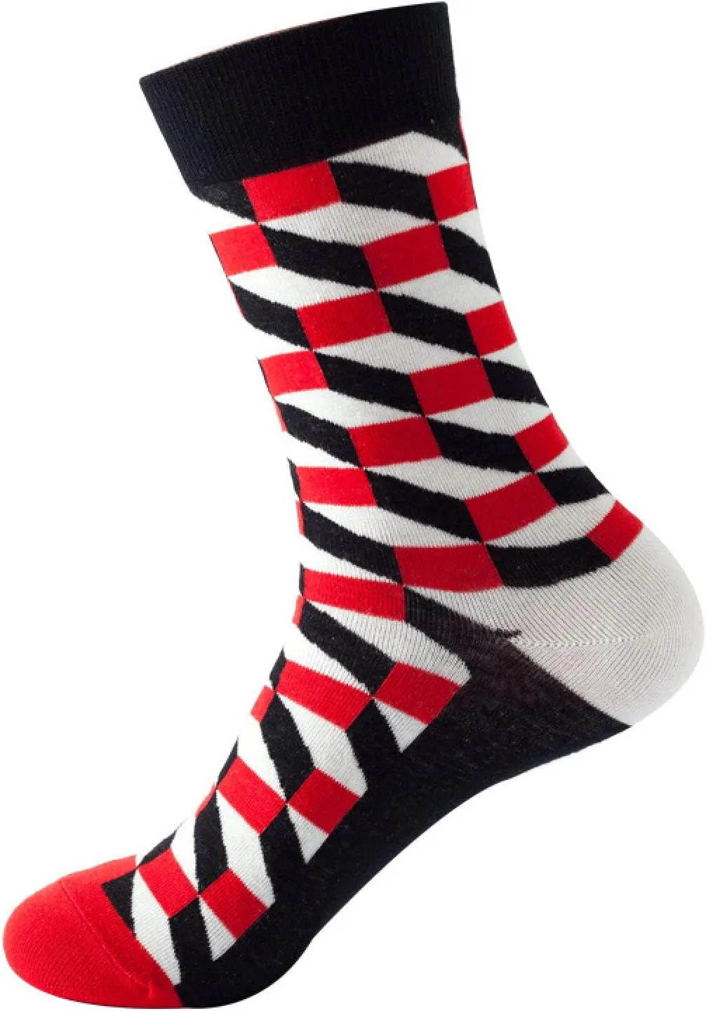 Four Seasons Mid-calf Diamond Pattern Men's And Women's Stockings Casual Socks