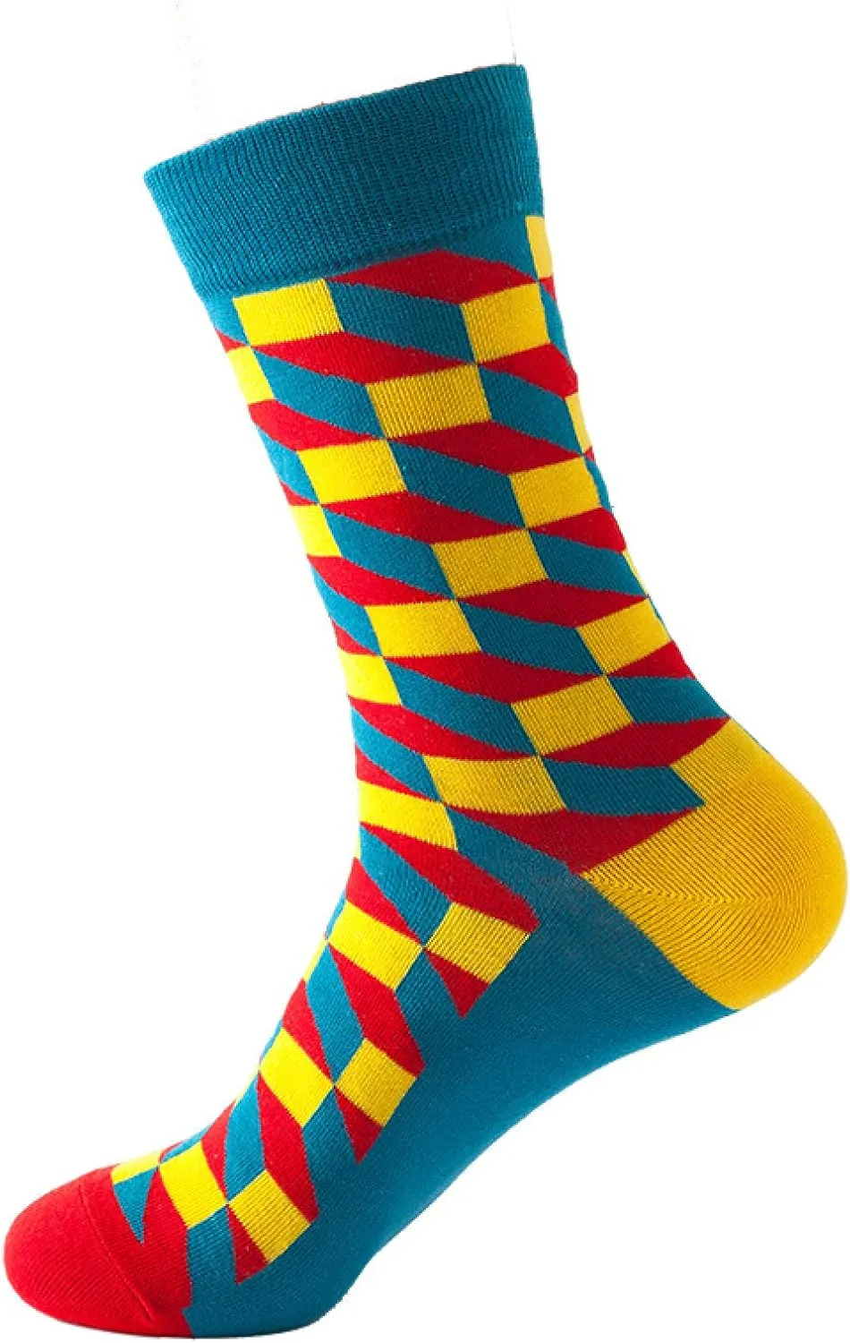Four Seasons Mid-calf Diamond Pattern Men's And Women's Stockings Casual Socks