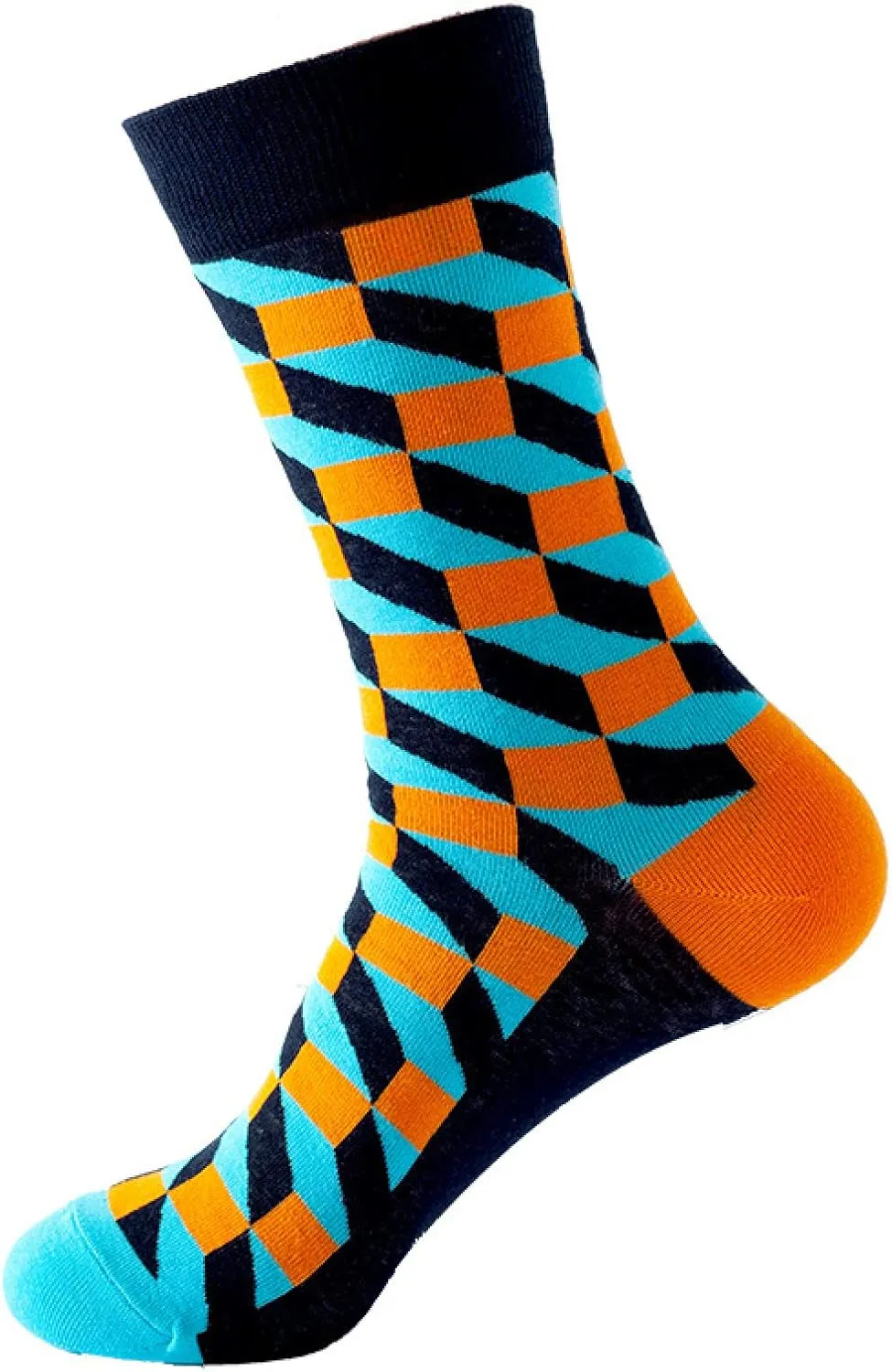 Four Seasons Mid-calf Diamond Pattern Men's And Women's Stockings Casual Socks