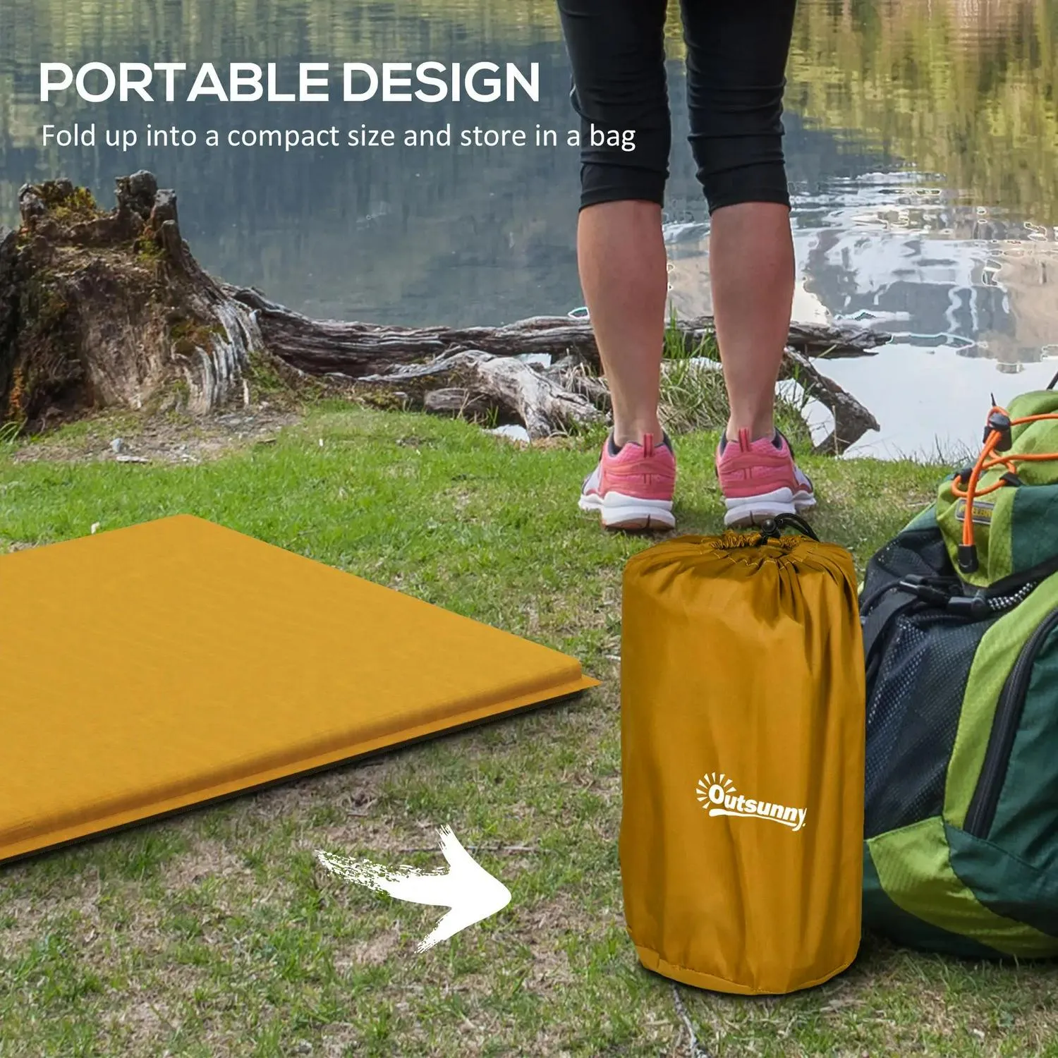 Frame, Rainfly 1 Self Touch-sensitive Person Portable Tent And With For Camping Outsunny Aluminium Inflatable Fishing Waterproof, Bags, 2000mm Large assortment Mattress, Hiking, Removable Orange/Grey Dome