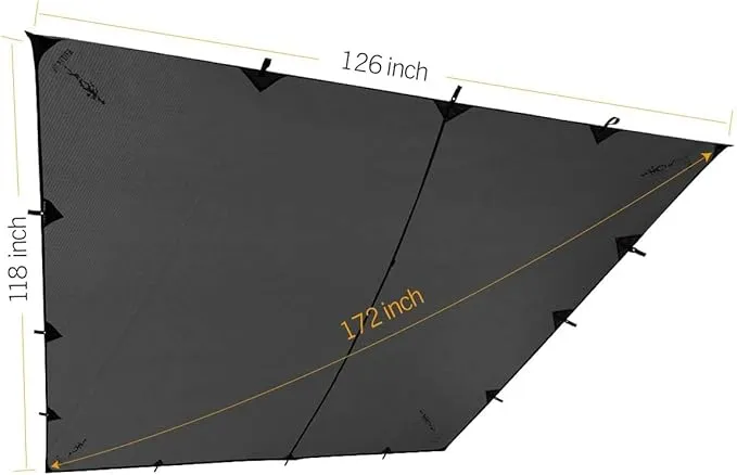 FREE SOLDIER Waterproof Portable Tarp Multifunctional Outdoor Camping Traveling Awning Backpacking Tarp Shelter Rain Tarp (Gray Upgrade)