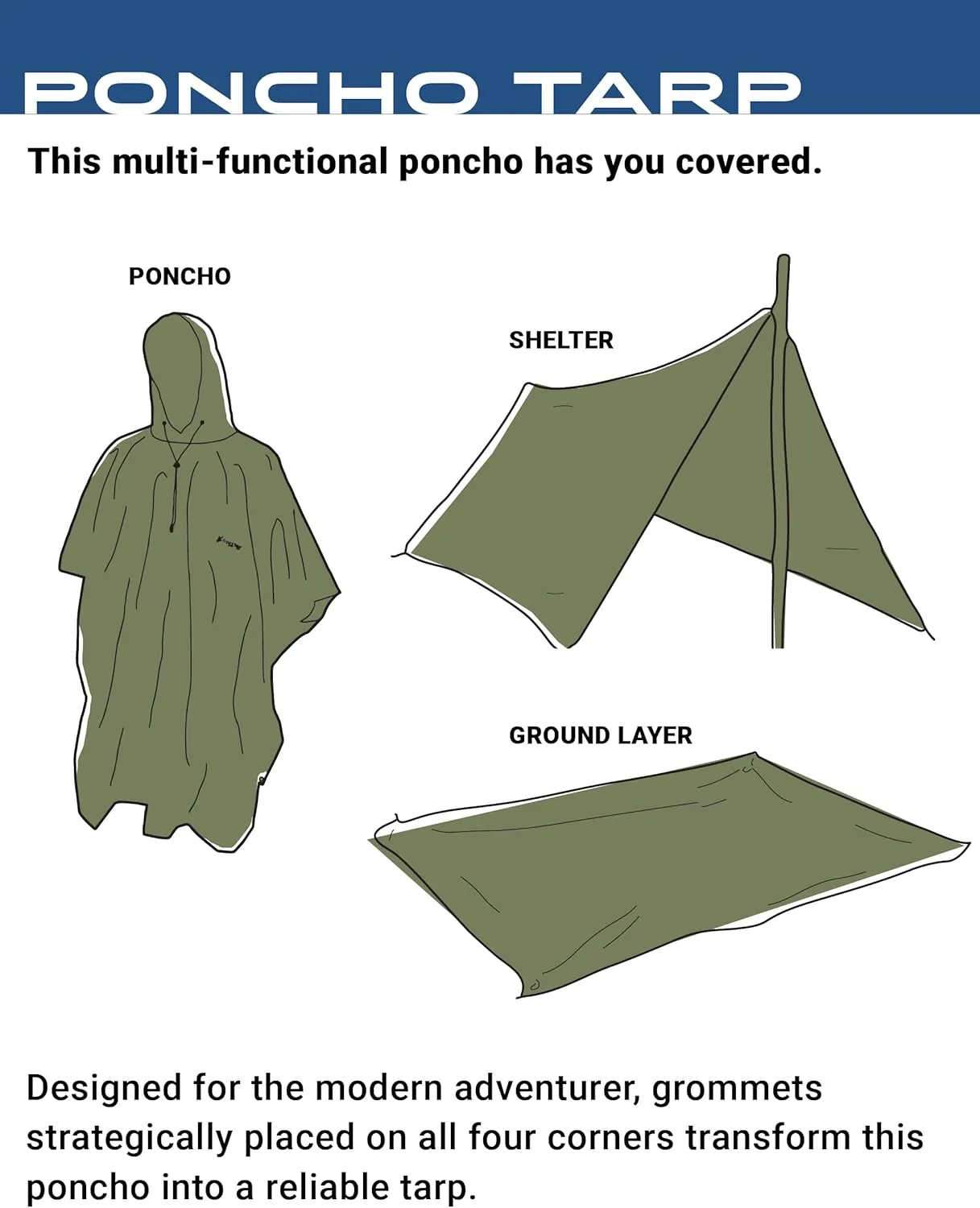 FROGG TOGGS Waterproof Breathable Poncho Tarp