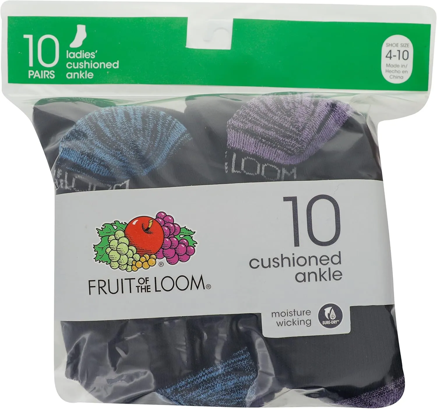 Fruit of the Loom Women's Everyday Soft Cushioned Socks-10 Pair Packs