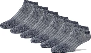 FUN TOES Low Cut Ankle Merino Wool Mens Hiking Running Socks Compression Arch Support Cushioned 6 Pairs