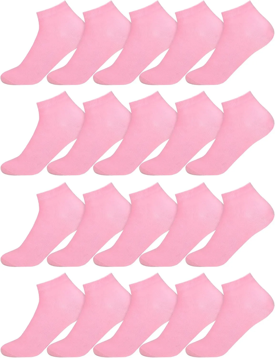 Funtery 20 Pairs Pink Purple Ankle Socks for Girls Breathable Low Cut No Show Pastel Socks