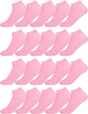 Funtery 20 Pairs Pink Purple Ankle Socks for Girls Breathable Low Cut No Show Pastel Socks