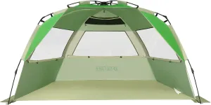G4Free Easy Set up Beach Tent Deluxe XL, Pop up Sun Shelter for 3-4 Persons with UPF 50  Protection Beach Shade with Extended Floor