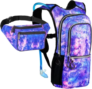 Galaxy Print Medium Hydration Pack and Fanny Pack bundle