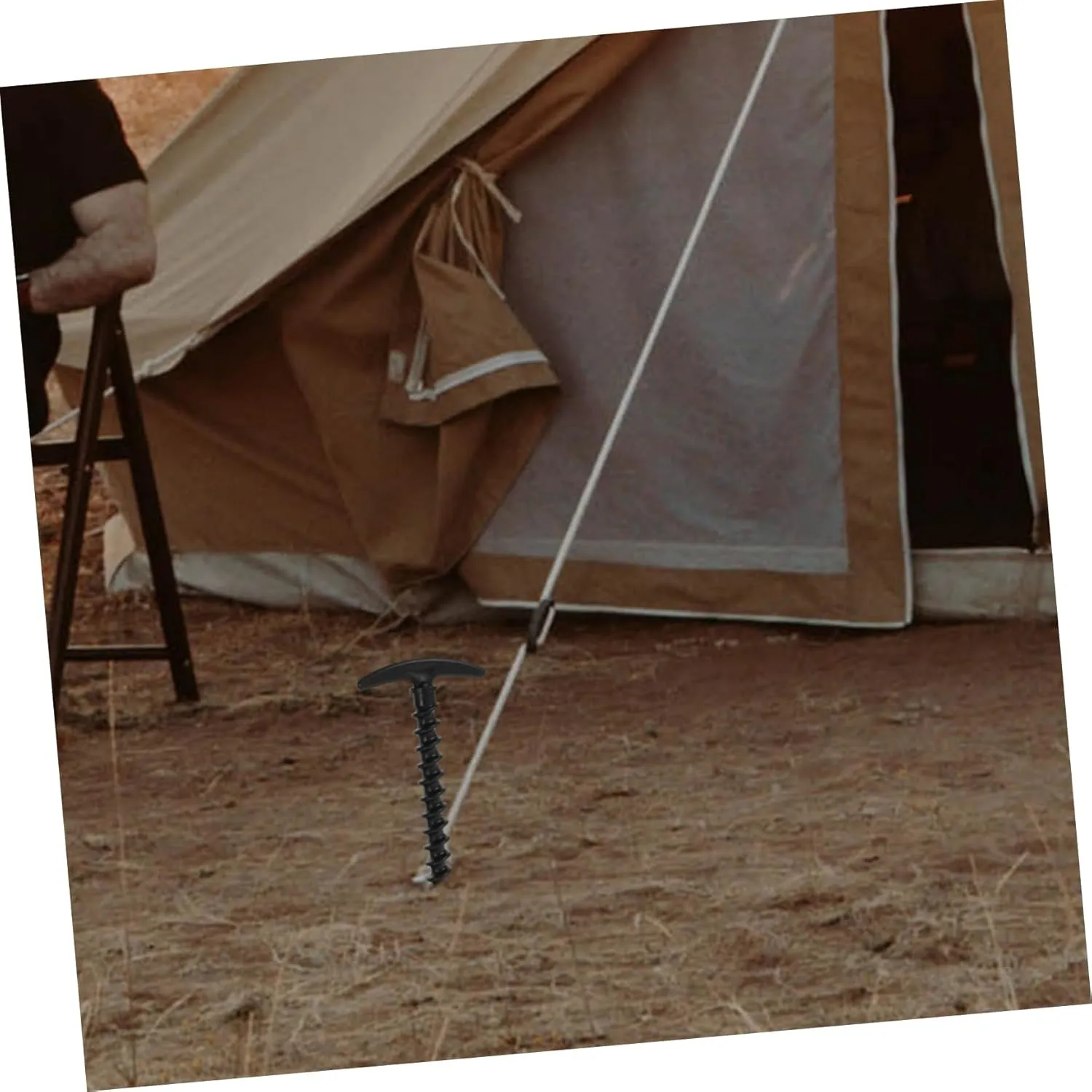 GANAZONO 2sets Tent Pegs Smooth Tip Heavy Duty Plastic Stakes for Ground Tarp Easy to Pull Out 10pcs*2