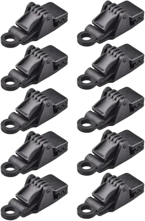 GANAZONO Camping Tent Tarp Clips 10 Pcs Outdoor Tarp Clip Plastic Tent Clamp Strong Grip
