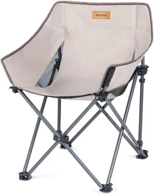 GaRcan Easy to Assemble Folding Chair Padded Moon Round Chair Recliner Comfortable and Safe Portable Folding with Carrying Bag 48x48x74cm Portable (White1)