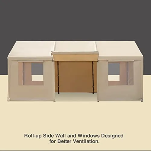 Gardesol Carport, 10’ x 20’ Heavy Duty Carport with Roll-up Sidewall and Ventilated Windows, Portable Outdoor Garage for Car, Truck, SUV, Boat, Car