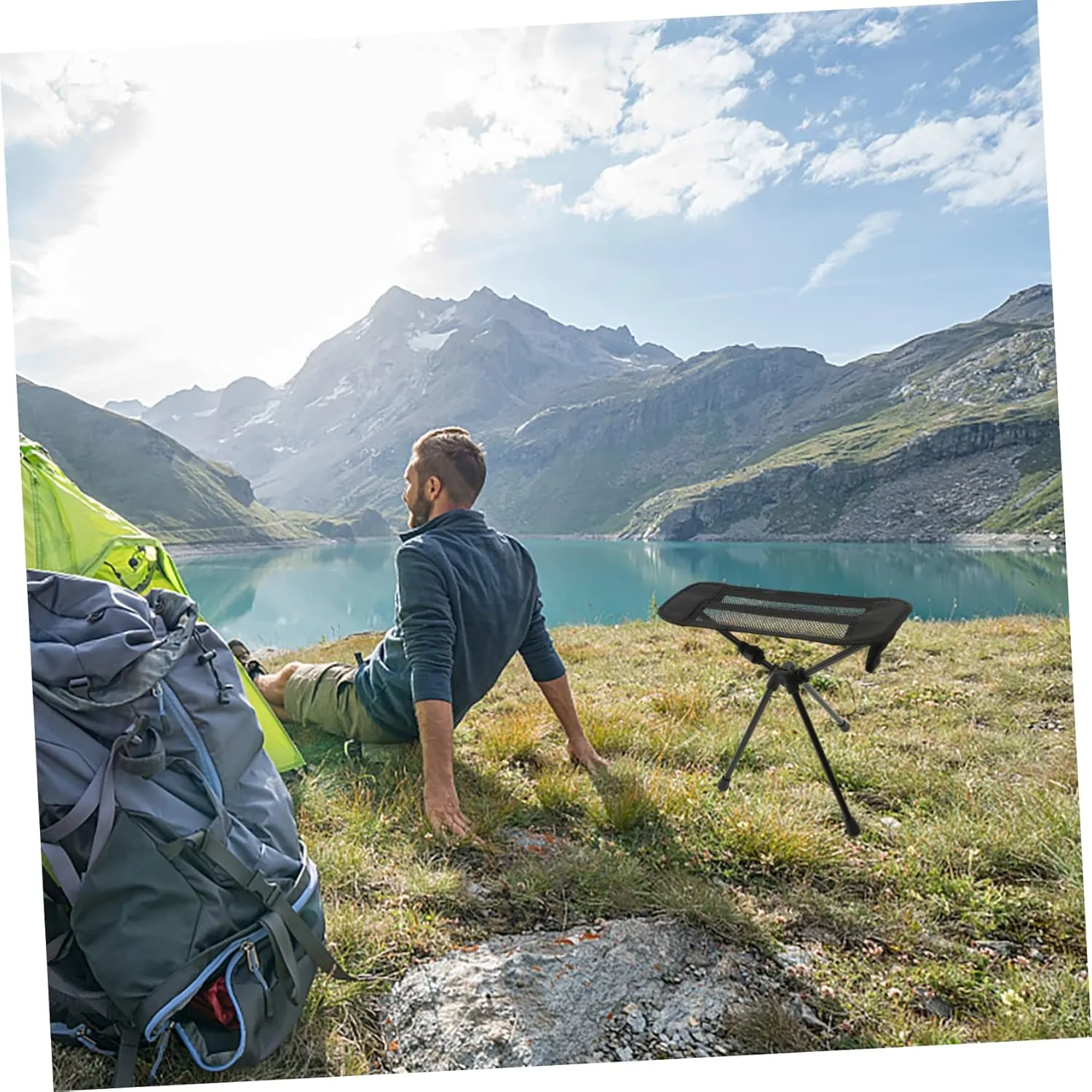 Garneck Lightweight Portable Folding Stool for Outdoor Activities Compact Foldable Chair for Camping Fishing Hiking and Beach Trips Convenient Storage Design Easy to Carry