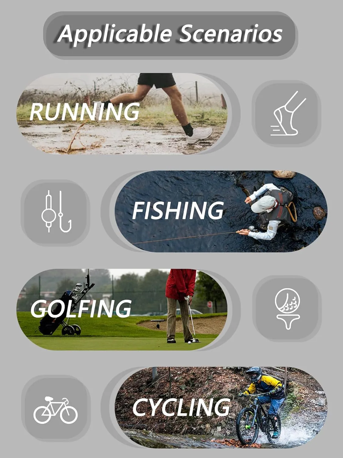 Gash Hao Waterproof Socks Men Women Hiking Crew Socks Suitable For Fishing Wading Outdoor Rainy Sports Wet And Cold Weather