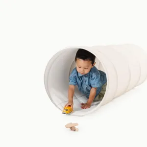 Gathre Premium Crawling Tunnel for Kids (19.5-inch W, 60-inch L) Wipeable & Water Resistant Pop Up Tent for Toddlers, Easy Fold with Leather Ties - Ivory