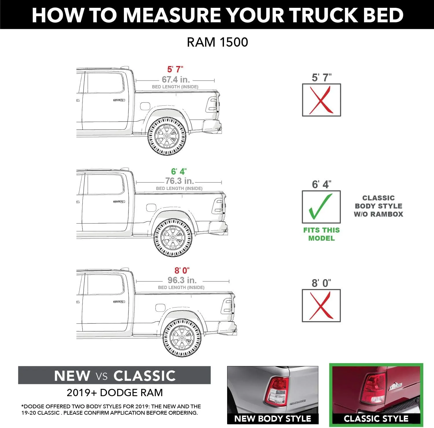 Gator ETX Soft Roll Up Truck Bed Tonneau Cover | 53205 | Fits 2019 - 2025 Dodge Ram 1500, 2010-20 2500/3500 6' 4" Bed (76.3")
