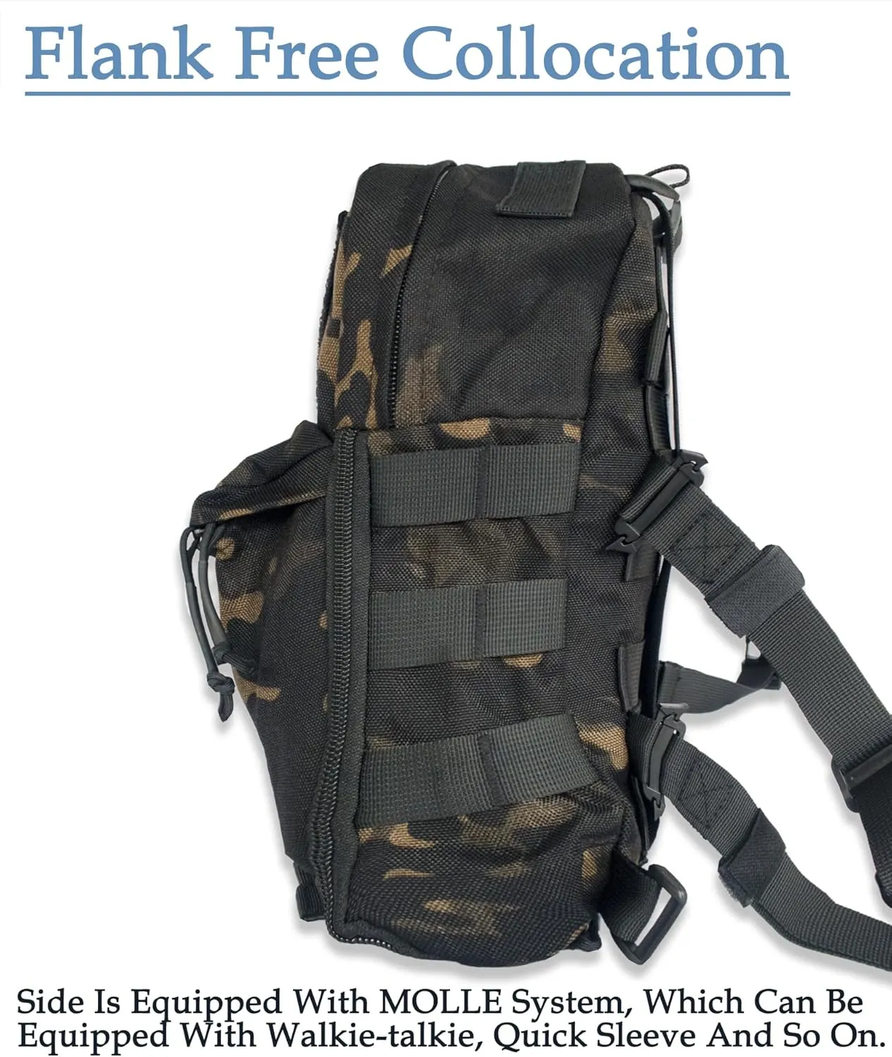 GEEDUD Tactical Small MOLLE Hydration Pack Outdoor Water Bladder Carrier Pack for Vest Backpack