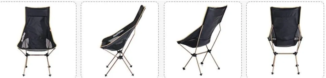 Generic Contemporary Folding Camp Chair, Black, Mesh Back, Aluminum Frame, Portable, Oxford Cloth Seat, Recommended for Camping