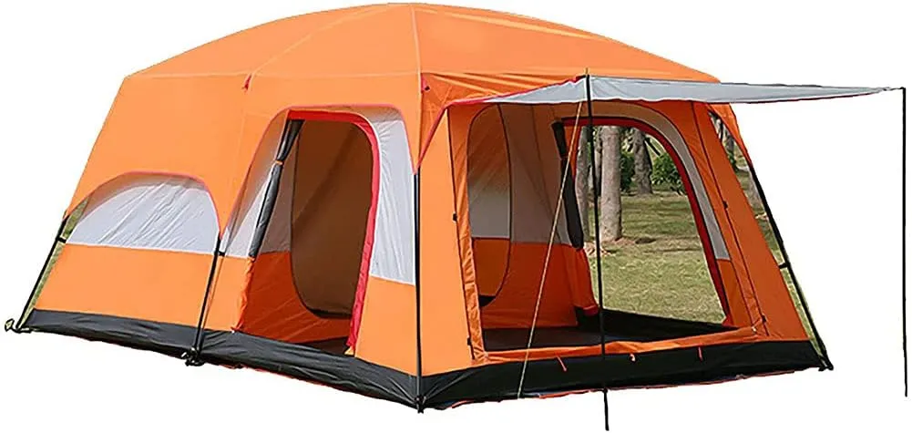 GeRRiT Family Tent Doble Layer Dome Tent Waterproof Camping Tent with 2 Extra Dark Sleeping Cabins for Outdoor Hiking Camping Climing