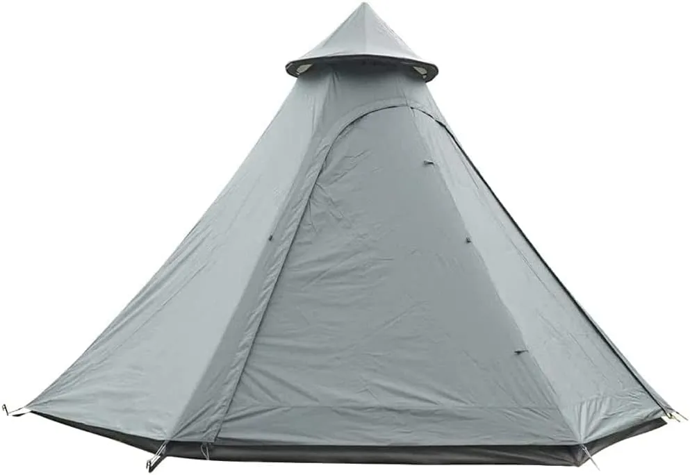 GeRRiT Waterproof Camping Pyramid Teepee Tent Adult Tipi Tent Waterproof Double Layers Tent Yurt Tent Tower Post Bell Tent for Outdoo Family Trip