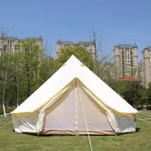 GeRRiT Yurt Tents Bell Tent Oxford Cloth 4-Season Waterproof Pyramid Tent Family Teepee Camping Tent with Stove Hole for Outdoor Hunting Glamping