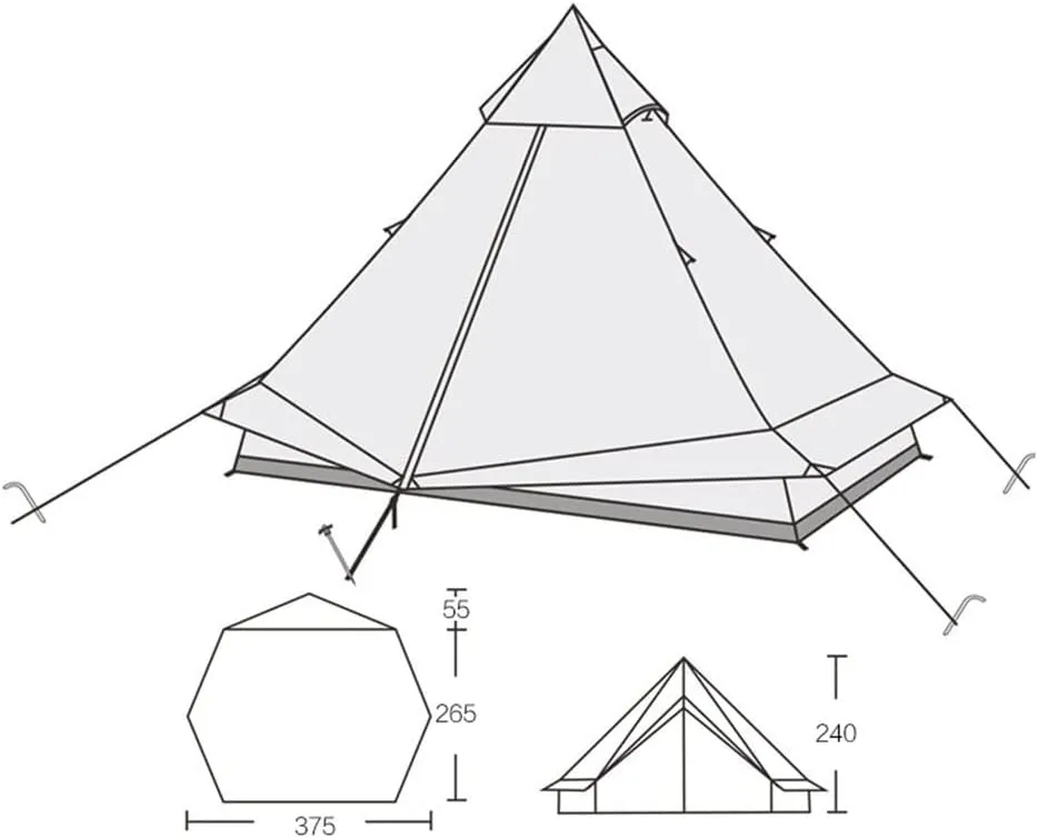 Glamping Yurt Tent Waterproof Family Tent with Removable Rainfly and Carry Bag Pyramid Tent for Family Camping & Hiking