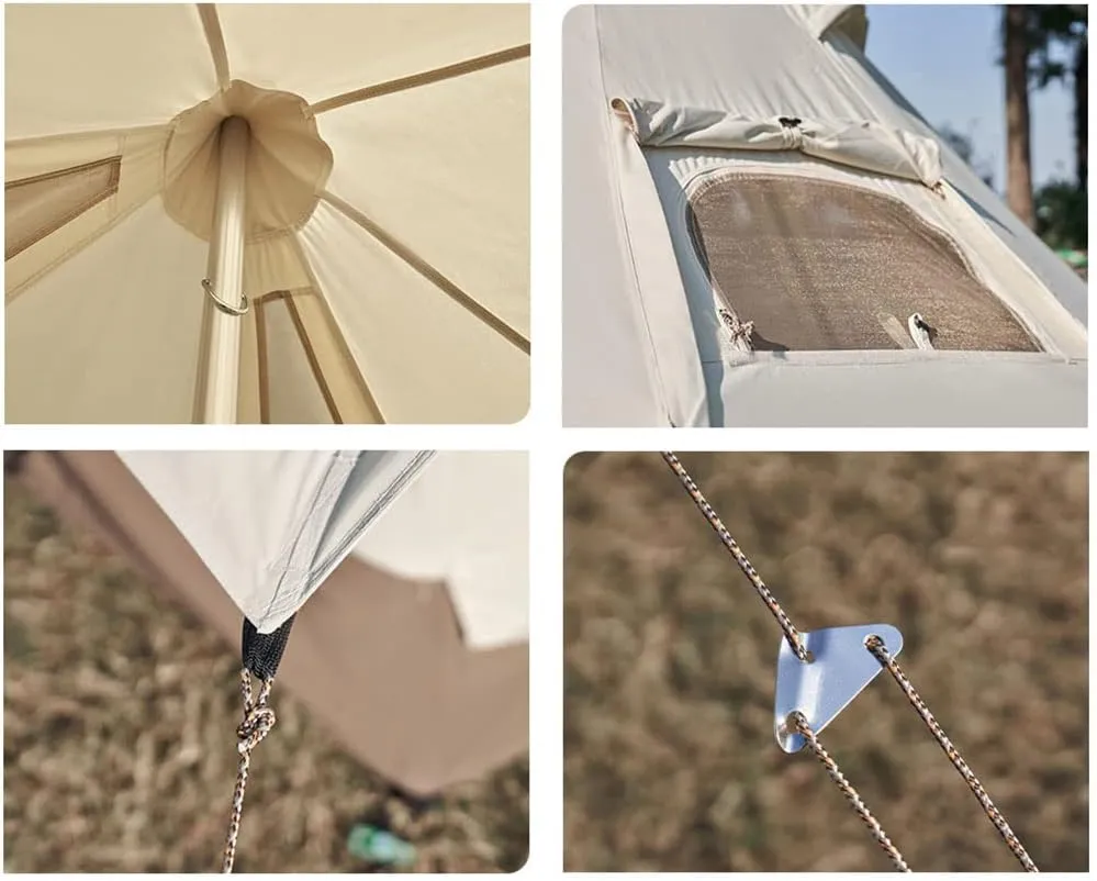 Glamping Yurt Tent Waterproof Family Tent with Removable Rainfly and Carry Bag Pyramid Tent for Family Camping & Hiking