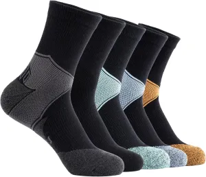 GLENMEARL Mens Crew Socks, 5 Pair Cushioned Crew Socks For Men, Cotton Mens Athletic Sock, Moisture Wicking Sock for Hiking