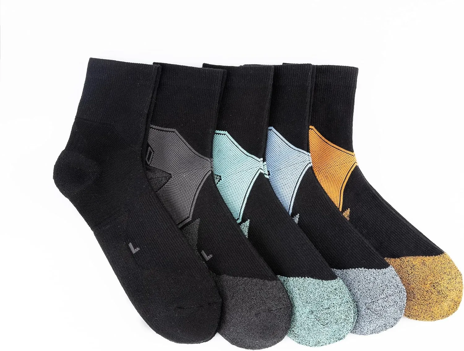 GLENMEARL Mens Crew Socks, 5 Pair Cushioned Work Socks for Men, Cotton Athletic Boot Sock, Moisture Wicking Sock for Hiking