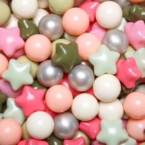 GOGOSO Ball Pit Balls for Toddlers Phthalate-Free BPA-Free Non-Toxic Crush Proof Soft Plastic Play Balls Baby Kids Shape Tent Pool Playhouse Playpen Party Decor,Stars Pink Green White Netural,100PCS