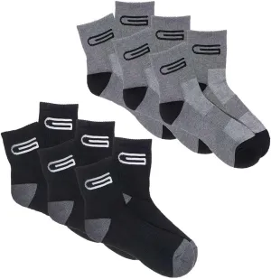 GOLBERG G Women’s Mid-Calf Cushion Crew Socks - 6 Pack Black & Charcoal Gray - Hiking Walking Outdoor Recreation Wicking