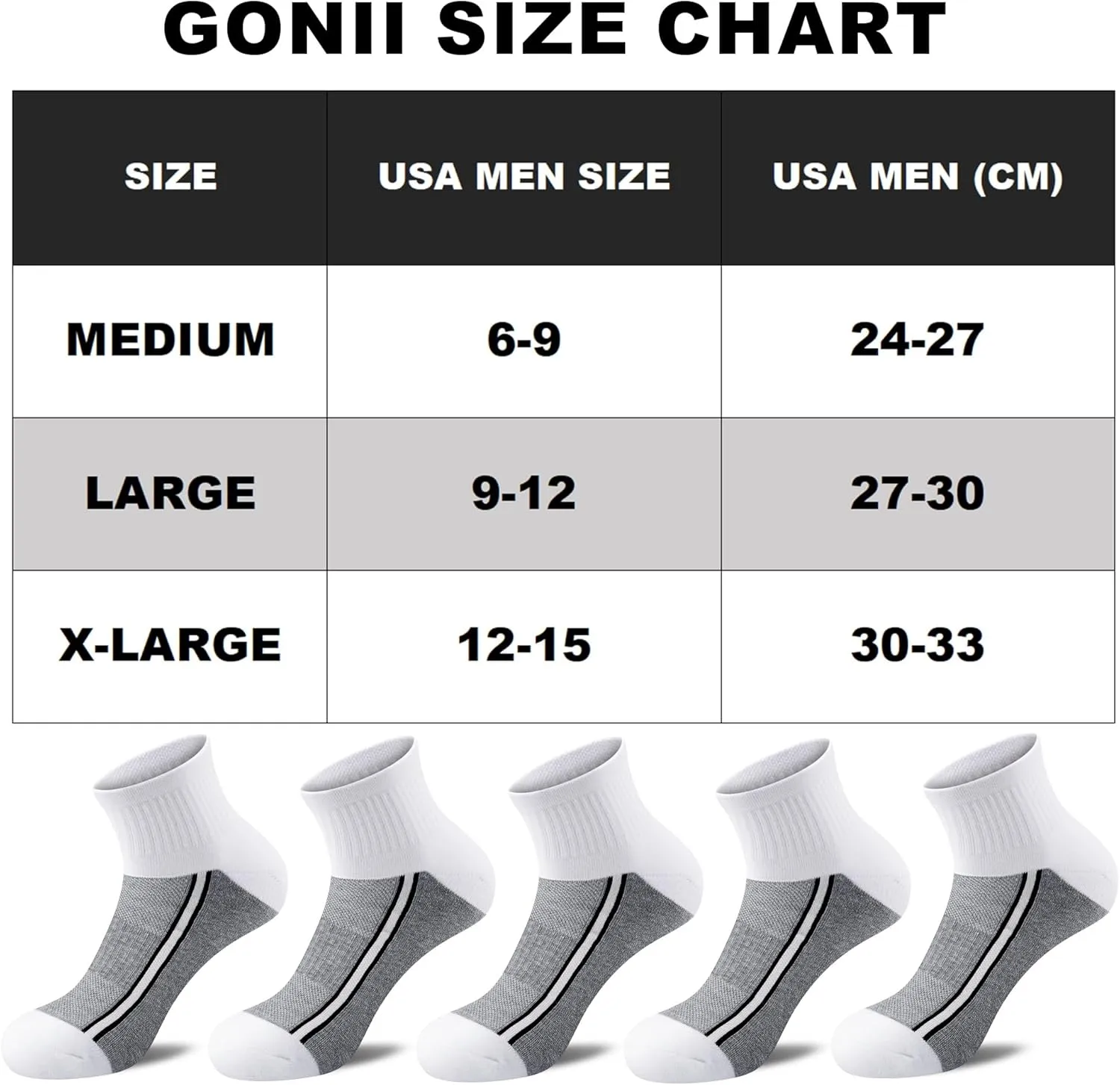 Gonii men ankle socks for men athletic running Cushion Quarter Socks 5 Pairs