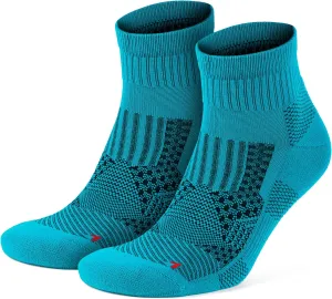 GoWith 2 Pairs Unisex Running Socks, Anti-Blister Cushioned Athletic Performance Padded Seamless Ankle Socks