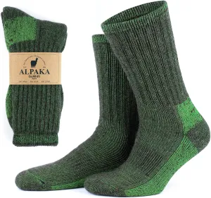 GoWith Alpaca Wool Hiking Crew Socks for Men & Women, Cushioned Terry Warm Socks, Thermal Thick Merino Blend Camping Socks