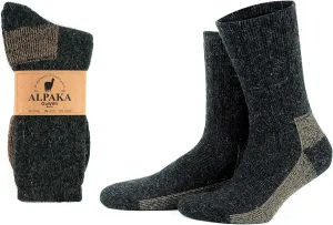GoWith Alpaca Wool Hiking Crew Socks for Men & Women, Cushioned Terry Warm Socks, Thermal Thick Merino Blend Camping Socks